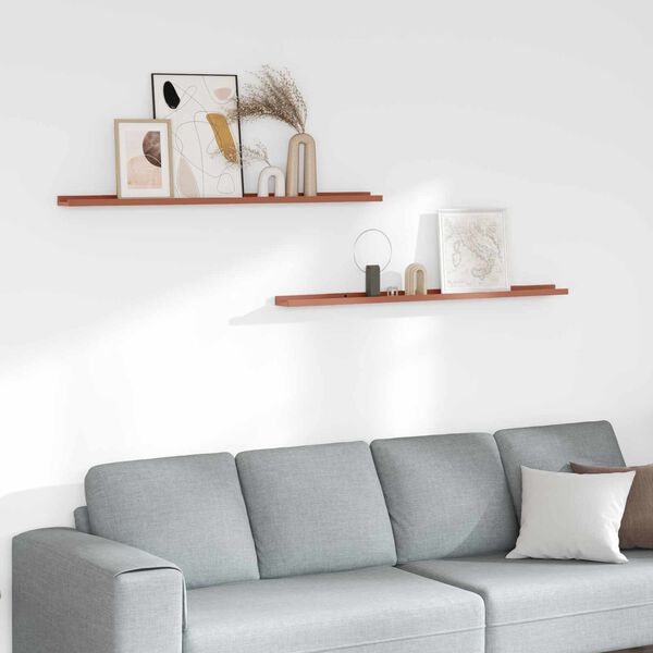 vidaXL Estante de pared 2 pcs Rojo 115 x 9 x 3 cm Madera de ingenier&iacute;a