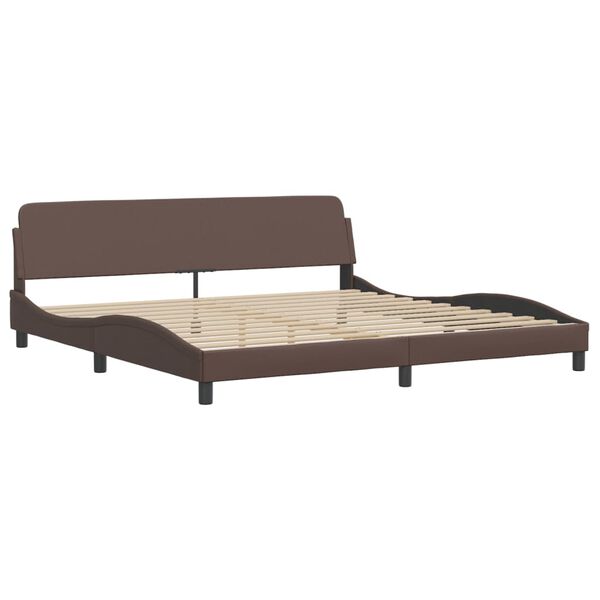 vidaXL Estructura de cama Dover cuero sintético marrón 200x200cm