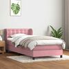 vidaXL Cama box spring con colch&oacute;n terciopelo rosa 100x220 cm