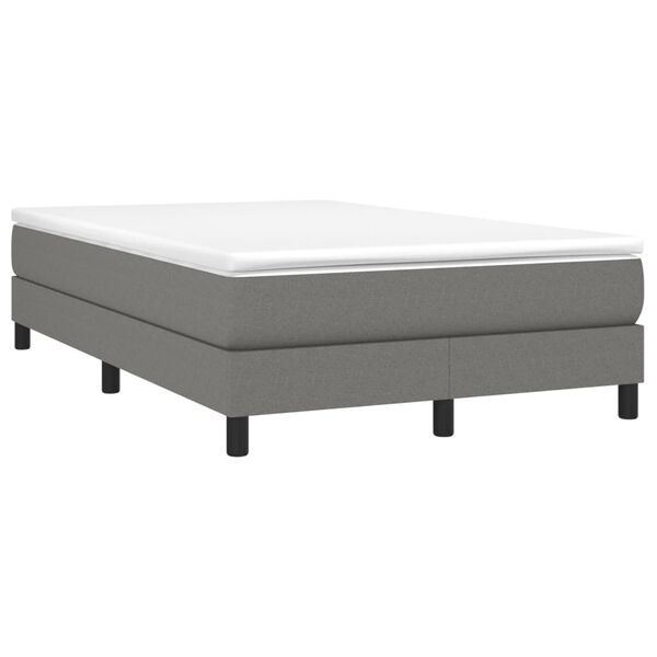 vidaXL Estructura de cama con somier tela gris oscuro 120x200 cm