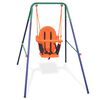 vidaXL Columpio de beb&eacute; con arn&eacute;s de seguridad naranja