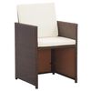 vidaXL Set comedor de jard&iacute;n 17 pzas y cojines rat&aacute;n sint&eacute;tico marr&oacute;n