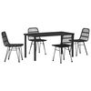 vidaXL Conjunto de Comedor de Jard&iacute;n 5 pcs Negro