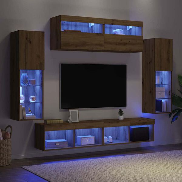 vidaXL Conjunto de mueble de TV 6 pcs Roble artisan