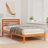 vidaXL Estructura de cama con cabecera Marrón cera 80 x 220 cm