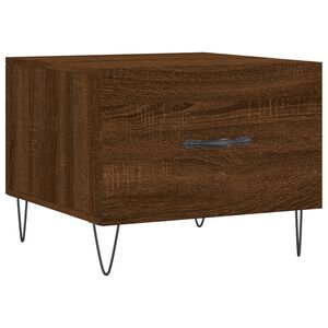 vidaXL Mesa de centro madera contrachapada roble marr&oacute;n 50x50x40 cm