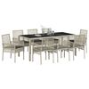 vidaXL Conjunto de Comedor de Jard&iacute;n 9 pcs Gris Claro rat&aacute;n sint&eacute;tico