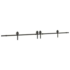 vidaXL Kit de herrajes para puertas correderas acero negro 366 cm