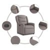 vidaXL Sill&oacute;n reclinable de tela gris taupe