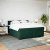 vidaXL Cama box spring con colch&oacute;n terciopelo verde oscuro 200x200 cm