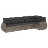 vidaXL Set de muebles de jard&iacute;n 6 pzas y cojines rat&aacute;n sint&eacute;tico gris