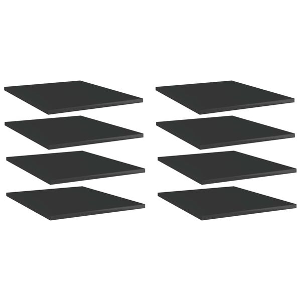 vidaXL Estante estanter&iacute;a 8 uds contrachapada negro brillo 40x50x1,5cm