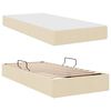 vidaXL Cama con almacenamiento y colch&oacute;n Crema 100 x 200 cm Poli&eacute;ster