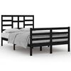 vidaXL Estructura de cama sin colch&oacute;n madera maciza negro 120x200 cm