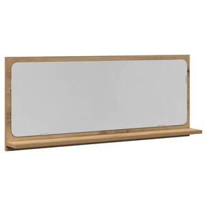 vidaXL Estante con espejo con estante Roble artisan 90 x 10,5 x 37 cm