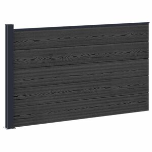vidaXL Panel de valla WPC y Aluminio Negro
