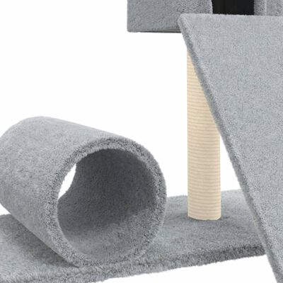 vidaXL Rascador para gatos con postes de sisal gris claro 59 cm