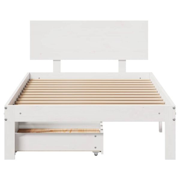vidaXL Estructura cama con cajones madera maciza pino blanca 90x190 cm