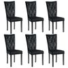 vidaXL Silla de comedor 6 unidades terciopelo negro