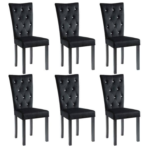 vidaXL Silla de comedor 6 unidades terciopelo negro