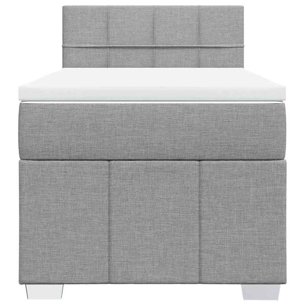 vidaXL Cama box spring con colch&oacute;n tela gris claro 80x200 cm