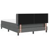 vidaXL Cama tipo Box Spring Gris oscuro 190 x 140 cm Poli&eacute;ster