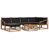 vidaXL Conjunto de sof&aacute;s de exterior con coj&iacute;n 19 pcs Natural y negro