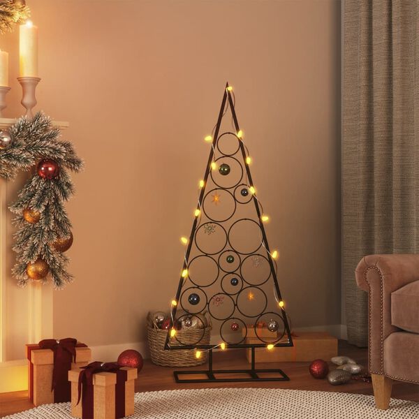 vidaXL &Aacute;rbol de Navidad para decoraci&oacute;n metal negro 125 cm