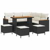 vidaXL Conjunto de sof&aacute;s de jard&iacute;n 9 pcs Negro rat&aacute;n sint&eacute;tico