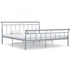 vidaXL Estructura de cama sin colch&oacute;n metal gris 180x200 cm