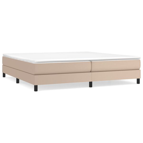 vidaXL Estructura Estructura de cama con somier cuero sint&eacute;tico capuchino 200x200cm