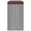 vidaXL Banco zapatero madera contrachapada gris Sonoma 103x30x48 cm