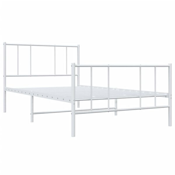 vidaXL Estructura cama sin colchón con estribo metal blanco 75x190 cm