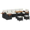 vidaXL Conjunto de sof&aacute;s de jard&iacute;n 10 uds. Negro rat&aacute;n sint&eacute;tico