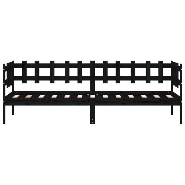 vidaXL Sof&aacute; cama sin colch&oacute;n madera maciza de pino negro 80x200 cm