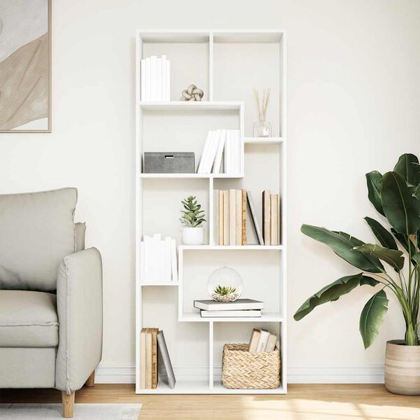vidaXL Librer&iacute;a divisora madera ingenier&iacute;a blanca 67x25x161,5 cm