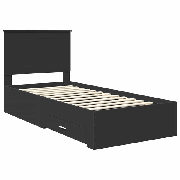 vidaXL Estructura de cama con cabecera Negro y Plata 100 x 200 cm