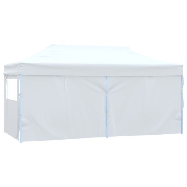 vidaXL Carpa plegable profesional con 4 paredes acero blanco 3x6 m