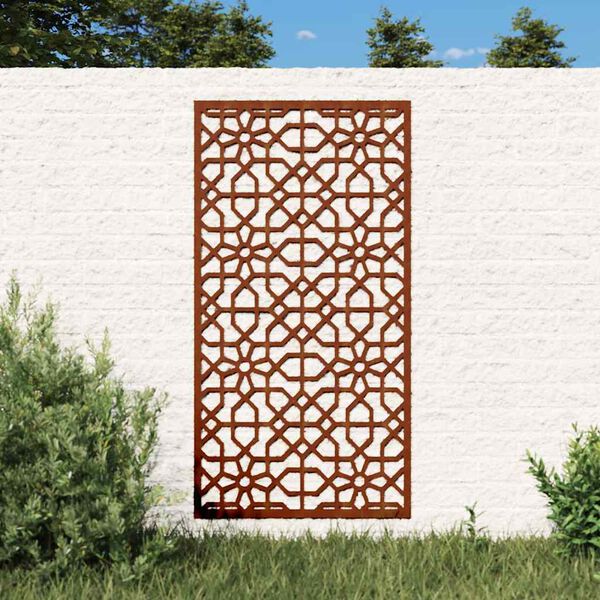 vidaXL Adorno de pared de jard&iacute;n acero corten dise&ntilde;o morisco 105x55 cm