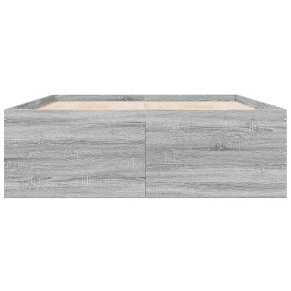 vidaXL Estructura de cama madera de ingenier&iacute;a gris Sonoma 140x190 cm