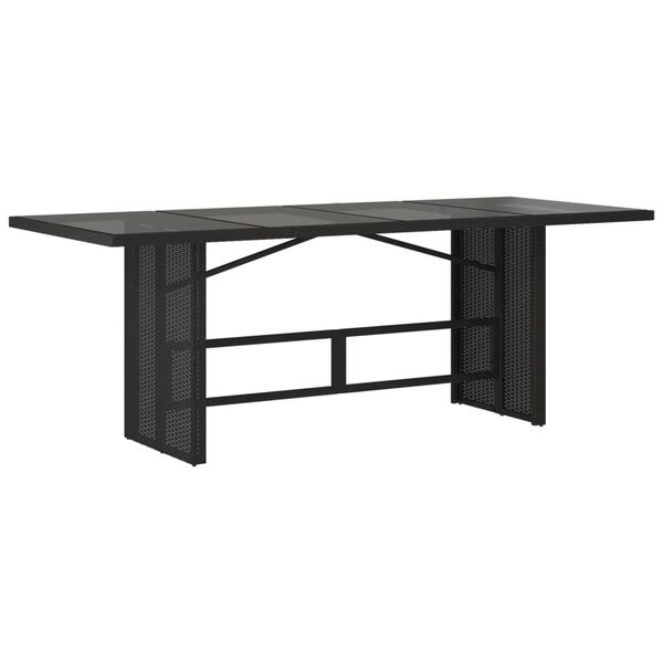 vidaXL Set de comedor de jard&iacute;n 7 pzas y cojines rat&aacute;n sint&eacute;tico negro