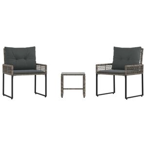 vidaXL Juego de muebles de exterior con coj&iacute;n 3 pcs Gris
