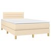 vidaXL Cama box spring con colch&oacute;n tela color crema 120x200 cm