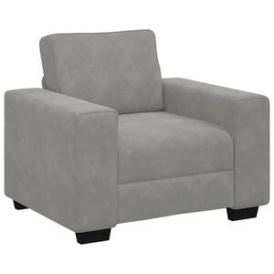vidaXL Sill&oacute;n sof&aacute; gris claro 100x77x82 cm terciopelo