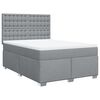 vidaXL Cama box spring con colch&oacute;n tela gris claro 140x200 cm