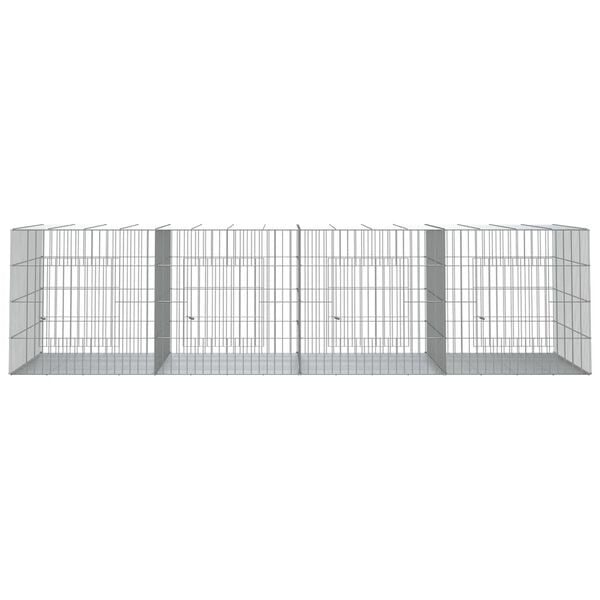 vidaXL Jaula para conejos 4 paneles hierro galvanizado 217x79x54 cm