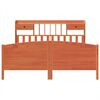 vidaXL Cama con estantería sin colchón madera maciza marrón 200x200 cm