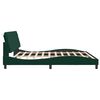vidaXL Estructura de cama con LED sin colch&oacute;n terciopelo verde oscuro 200x200cm
