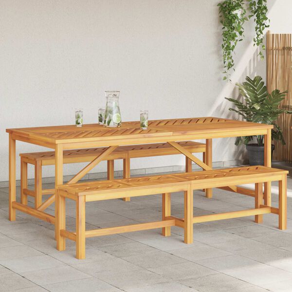 vidaXL Conjunto de Comedor de Jard&iacute;n 3 pcs Marr&oacute;n