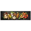 vidaXL Alfombra de cocina lavable terciopelo dibujo especias 45x150 cm